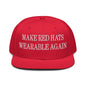 Make Red Hats Wearable Again Embroidered Flat Brim Bill Snapback Hat