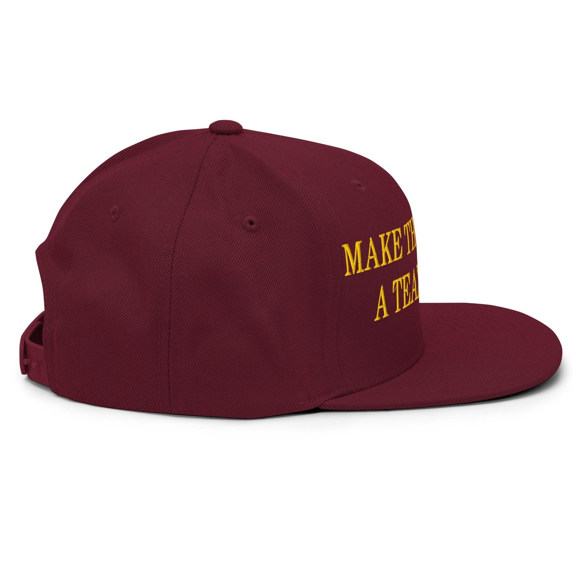 Make The Redskins a Team Again Embroidered Flat Bill Brim Snapback Hat