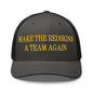 Make The Redskins a Team Again Embroidered Mesh Trucker Hat - Charcoal/ Black