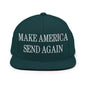 Make Us Send Again Embroidered Flat Bill Brim Snapback Hat - Spruce