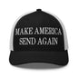 Make Us Send Again Embroidered Mesh Trucker Hat - Black/ White