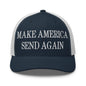 Make Us Send Again Embroidered Mesh Trucker Hat - Navy/ White