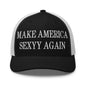 Make Us Sexyy Again Embroidered Mesh Trucker Hat - Black/ White