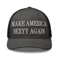 Make Us Sexyy Again Embroidered Mesh Trucker Hat - Charcoal/ Black