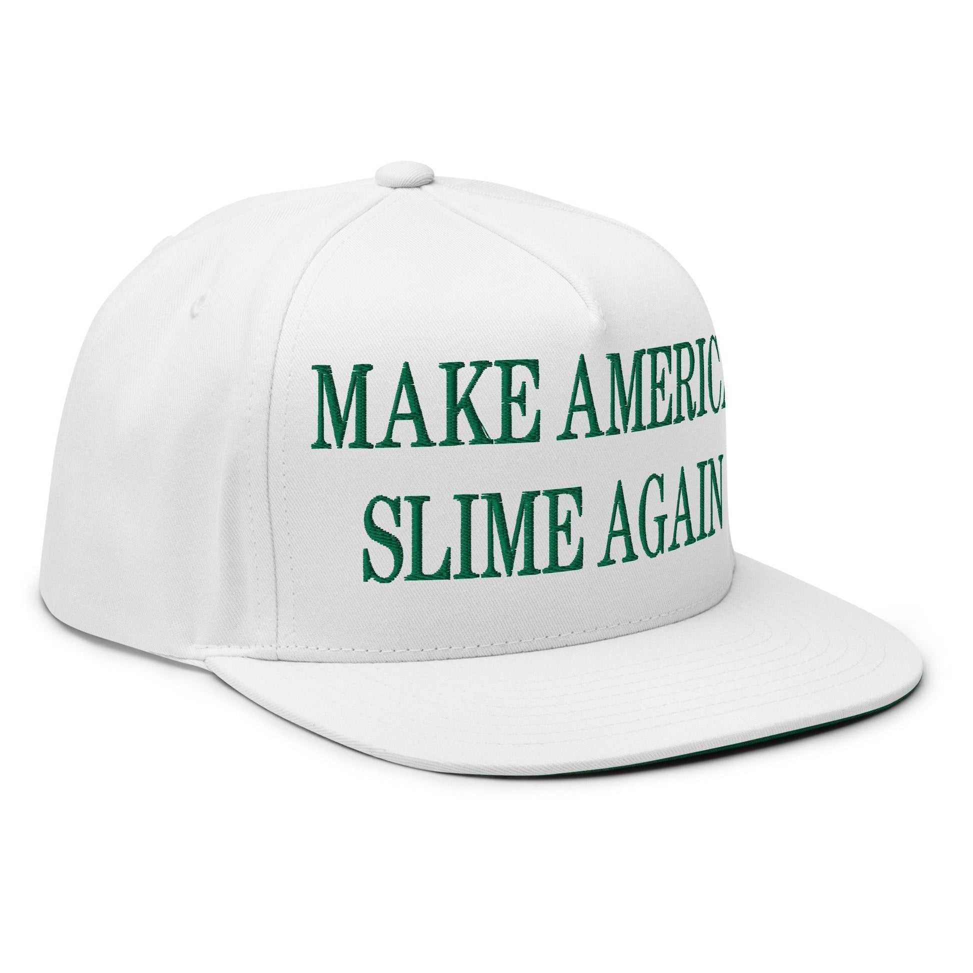 Make Us Slime Again Embroidered 5 Panel Flat Bill Brim Snapback Hat