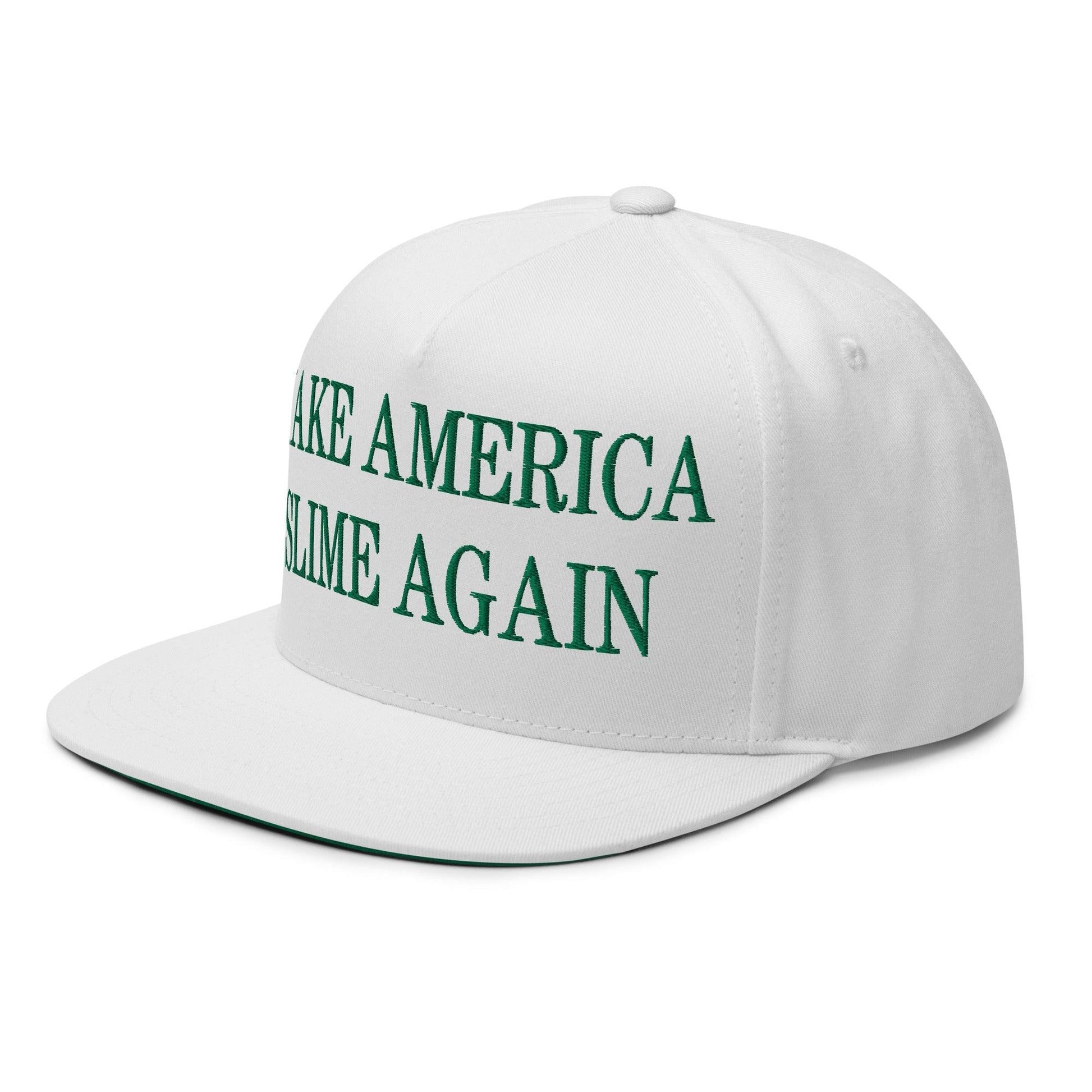 Make Us Slime Again Embroidered 5 Panel Flat Bill Brim Snapback Hat
