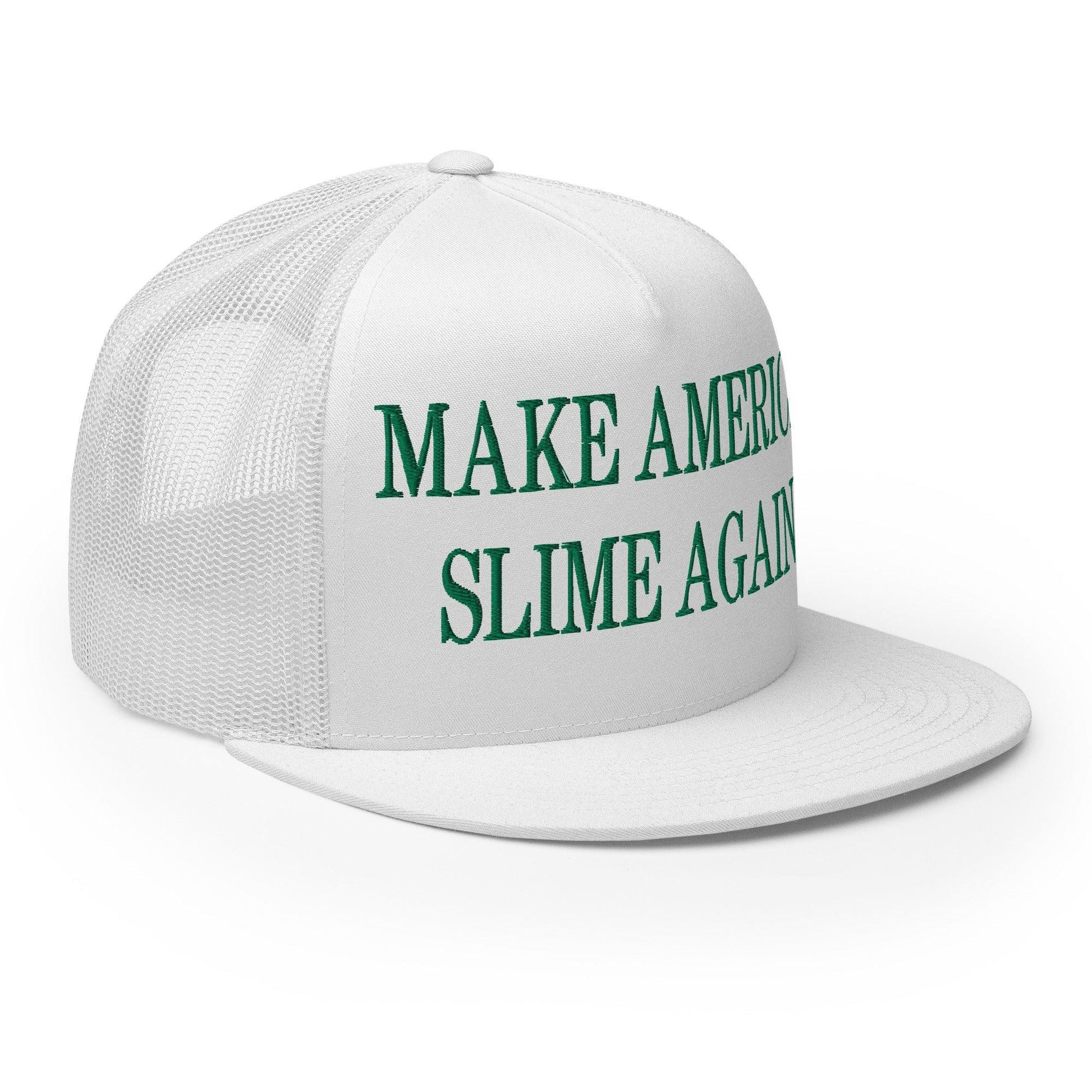Make Us Slime Again Embroidered Flat Bill Brim Trucker Hat
