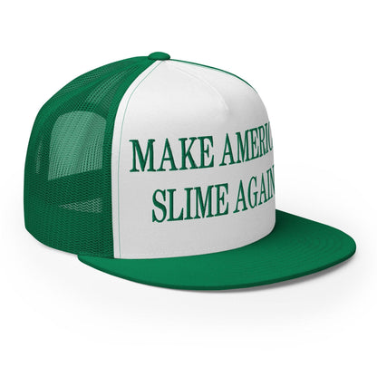 Make Us Slime Again Embroidered Flat Bill Brim Trucker Hat