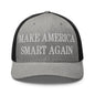 Make Us Smart Again Embroidered Mesh Trucker Hat - Heather/ Black