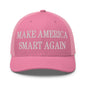 Make Us Smart Again Embroidered Mesh Trucker Hat - Pink