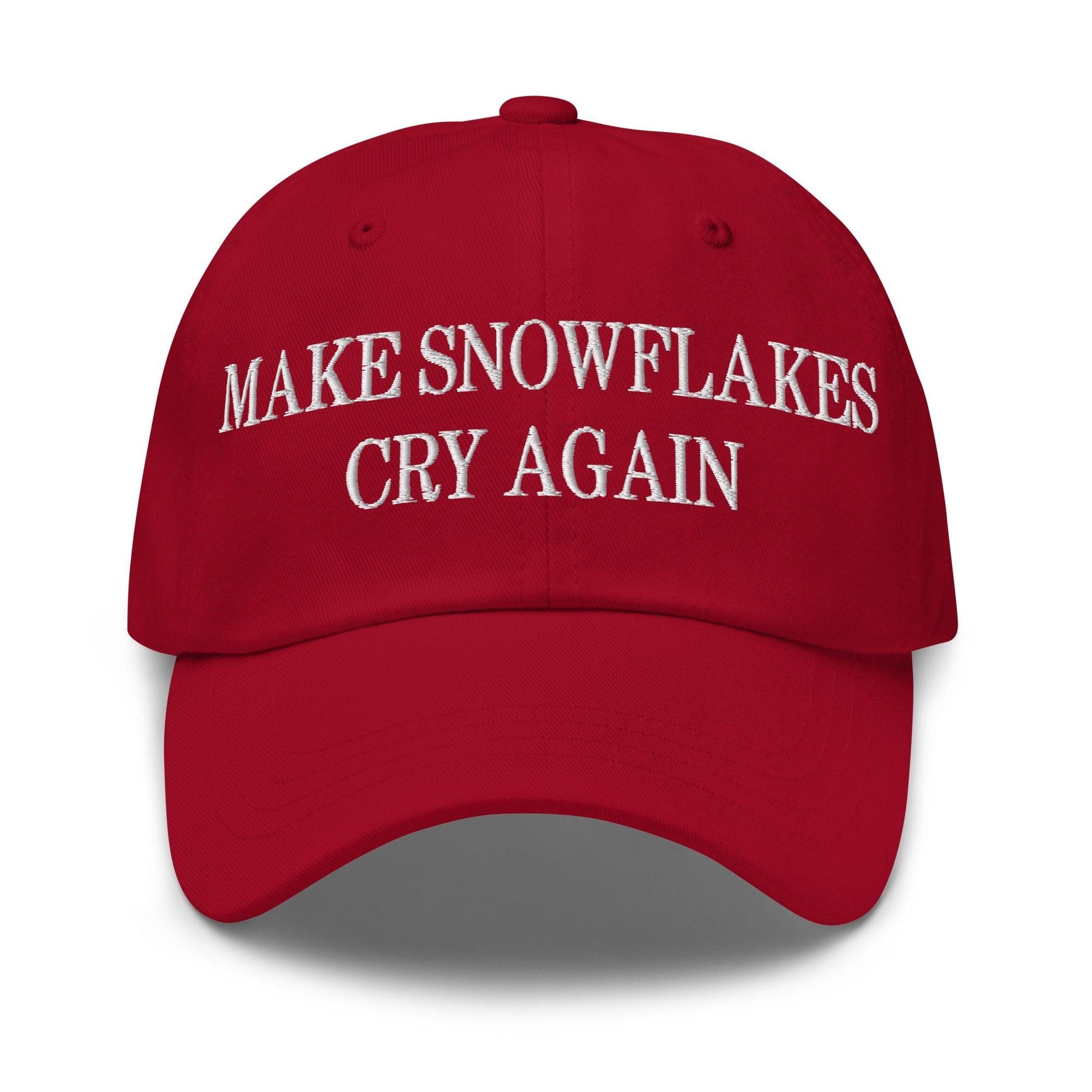 Make Snowflakes Cry Again Embroidered Dad Hat - Cranberry