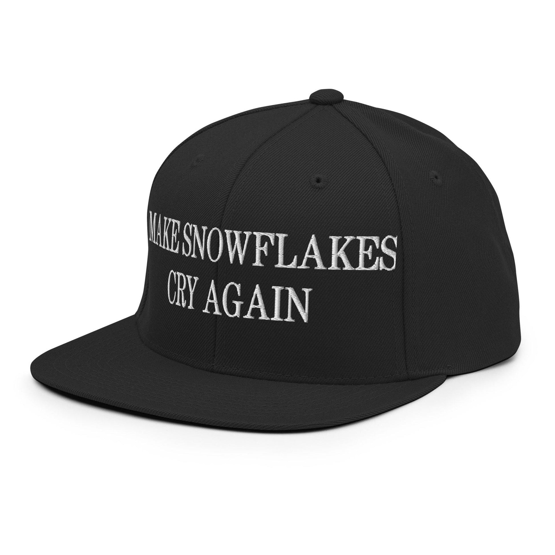 Make Snowflakes Cry Again Embroidered Flat Bill Brim Snapback Hat