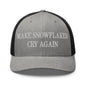 Make Snowflakes Cry Again Embroidered Mesh Trucker Hat - Heather/ Black