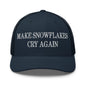 Make Snowflakes Cry Again Embroidered Mesh Trucker Hat - Navy