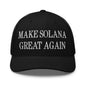 Black make Solana Great again embroidered retro mesh trucker hat for men and women