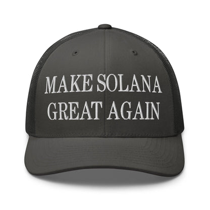 Gray Make Solana Great embroidered retro mesh trucker hat for optimal style and comfort