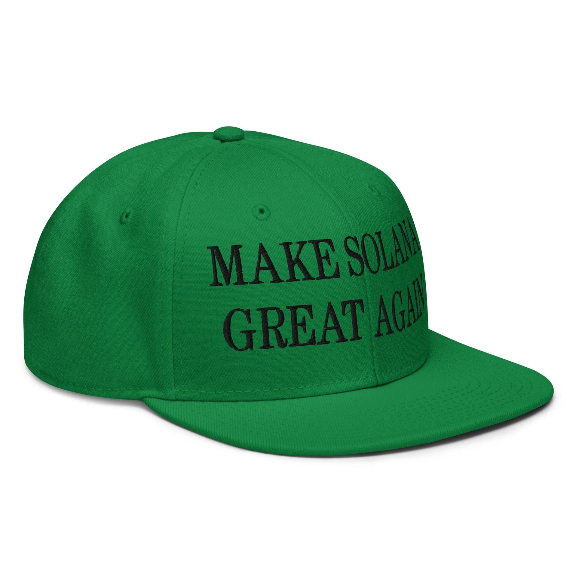 Make Solana Great Again Purple Pepe Embroidered Flat Bill Brim Snapback Hat