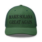 Make Solana Great Again Purple Pepe Embroidered Mesh Trucker Hat