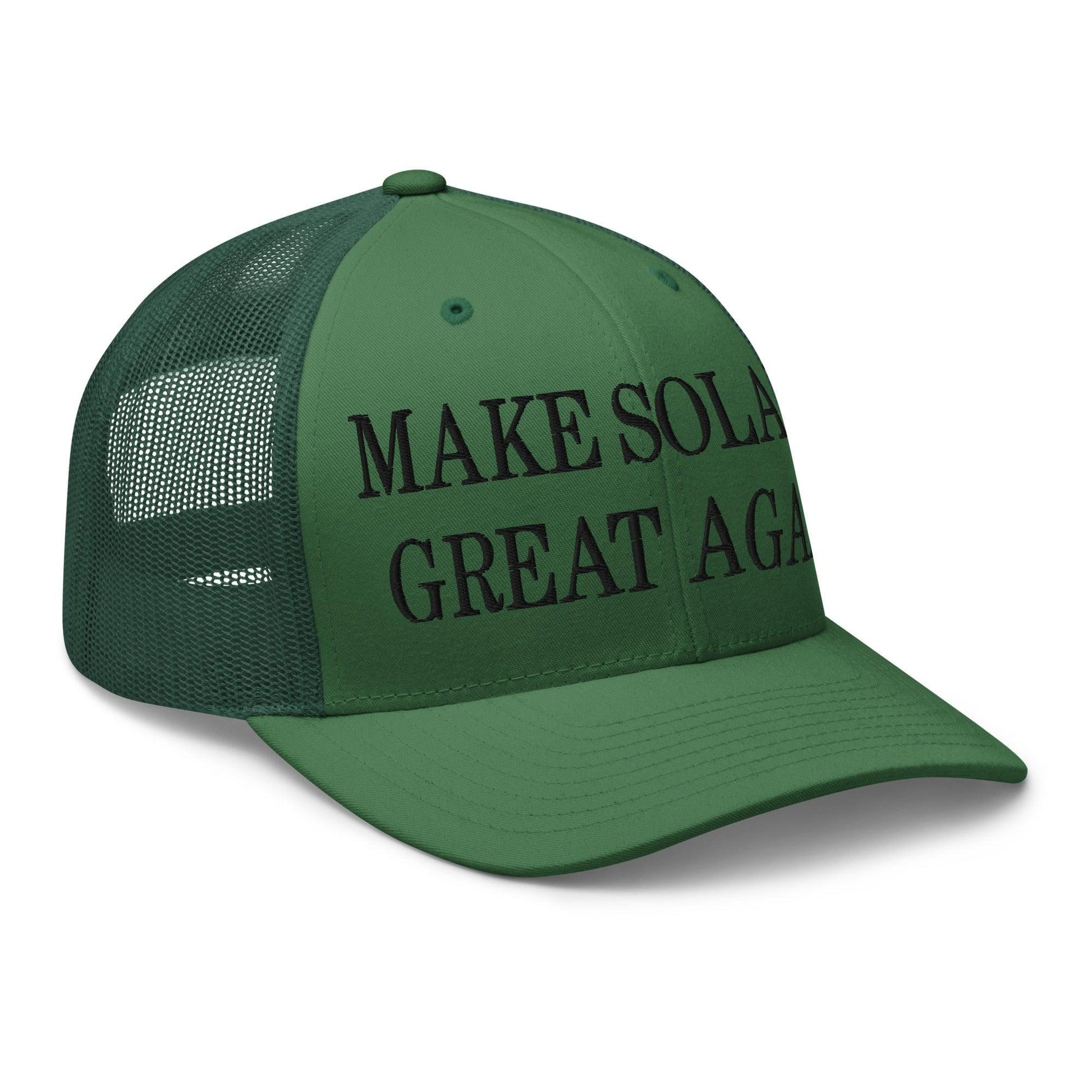 Make Solana Great Again Purple Pepe Embroidered Mesh Trucker Hat