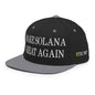 Black and gray baseball cap featuring Make Solana Great, Trump Meme Coin, official Trump Meme embroidery