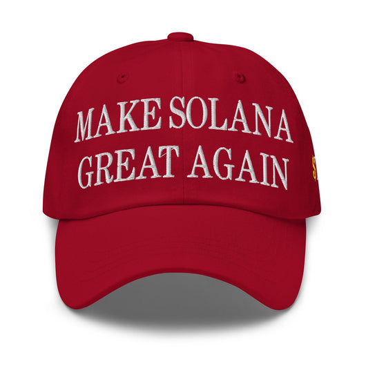 Make Solana Great Again $Trump Official Trump Meme Coin Embroidered Unstructured Dad Hat