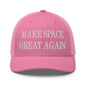 Make Space Great Again Embroidered Mesh Trucker Hat - Pink