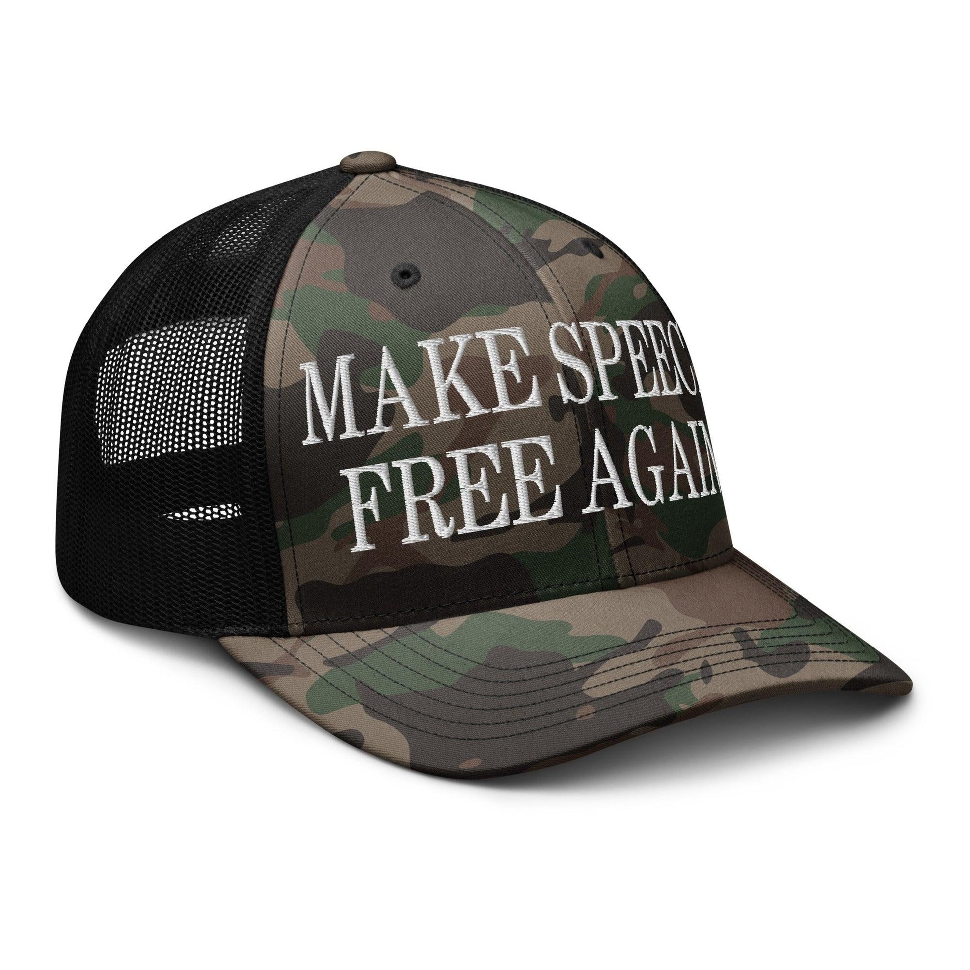 Make Speech Free Again Camo Trucker Hat - Headwear