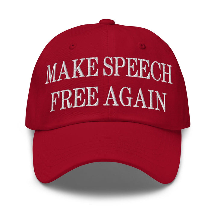 Make Speech Free Again Embroidered Dad Hat - Cranberry