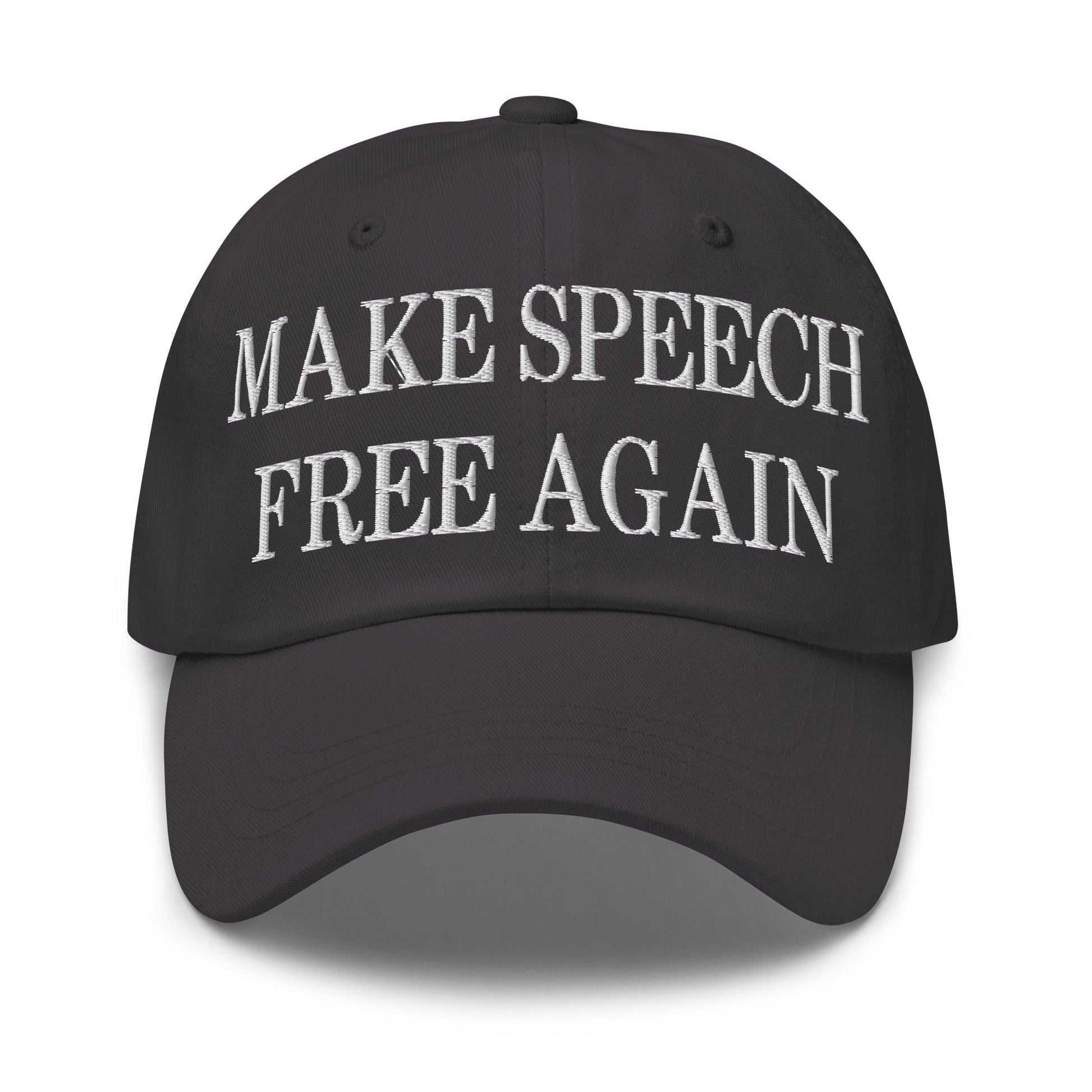 Make Speech Free Again Embroidered Dad Hat - Dark Grey