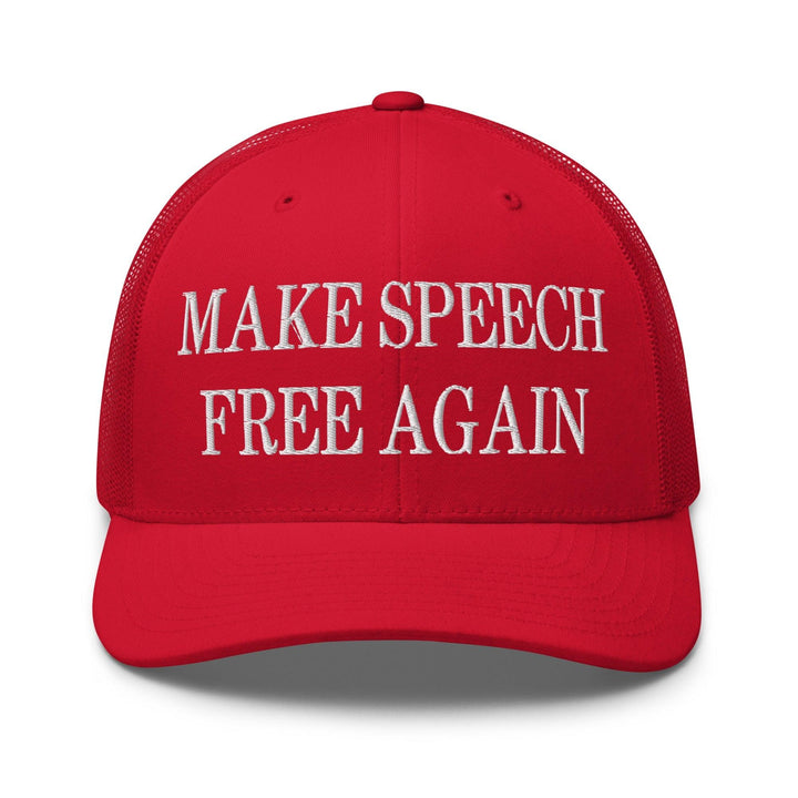 Make Speech Free Again Embroidered Mesh Trucker Hat - Red