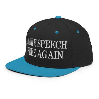 Make Speech Free Again Flat Bill Brim Snapback Hat - Headwear