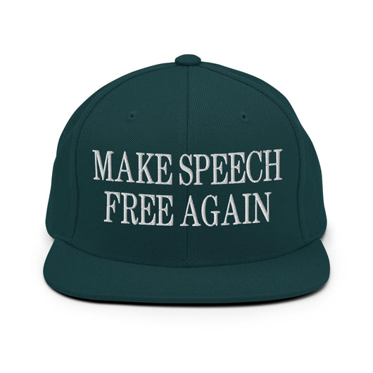 Make Speech Free Again Flat Bill Brim Snapback Hat - Spruce