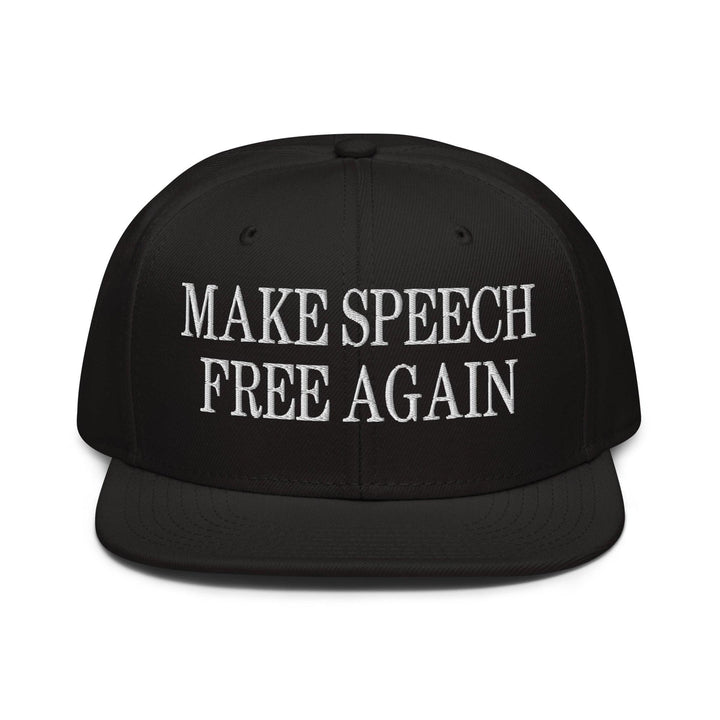 Make Speech Free Again High Crown Snapback Hat - Black