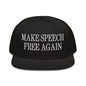 Make Speech Free Again High Crown Snapback Hat - Black - Headwear