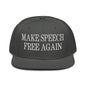 Make Speech Free Again High Crown Snapback Hat - Charcoal gray - Headwear