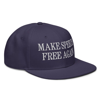 Make Speech Free Again High Crown Snapback Hat - Headwear