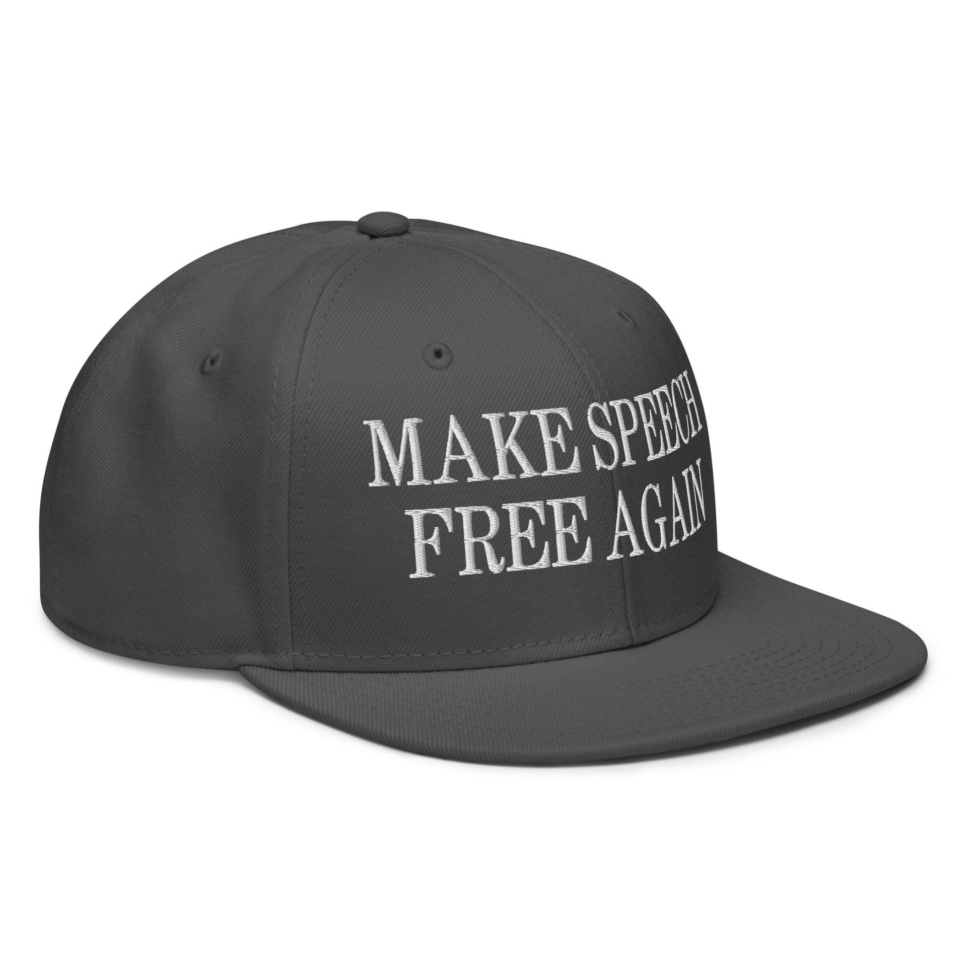 Make Speech Free Again High Crown Snapback Hat - Headwear