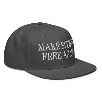 Make Speech Free Again High Crown Snapback Hat - Headwear
