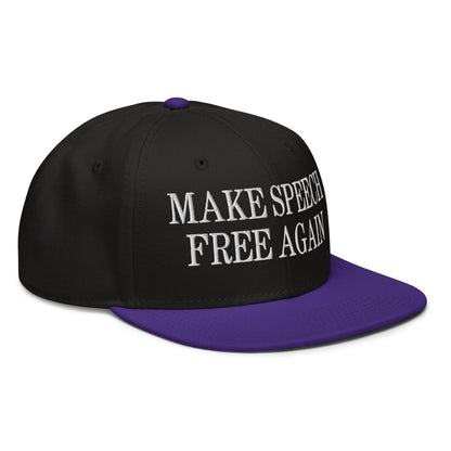 Make Speech Free Again High Crown Snapback Hat - Headwear