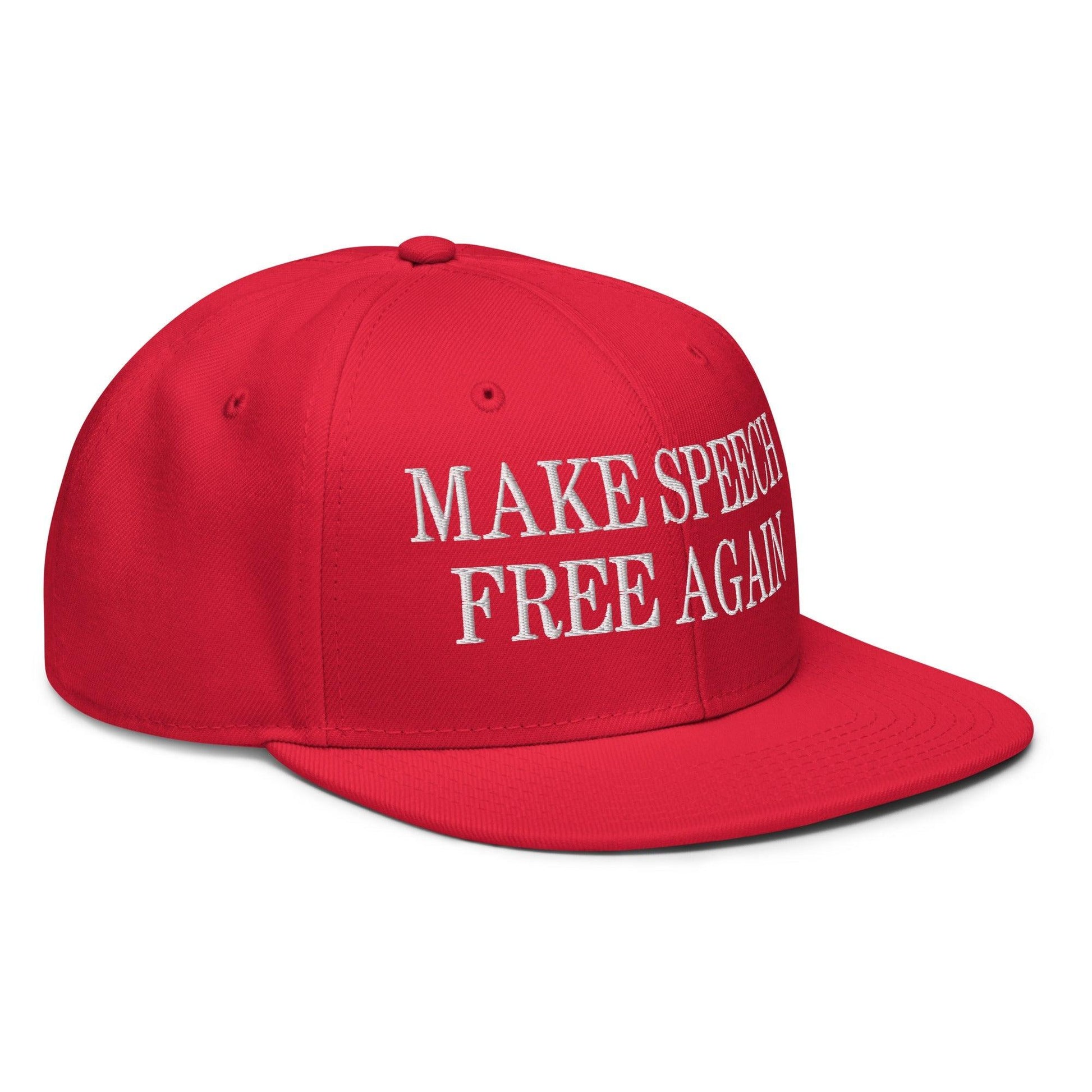 Make Speech Free Again High Crown Snapback Hat - Headwear