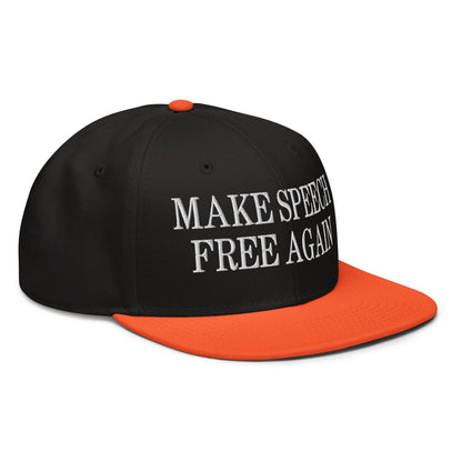 Make Speech Free Again High Crown Snapback Hat - Headwear