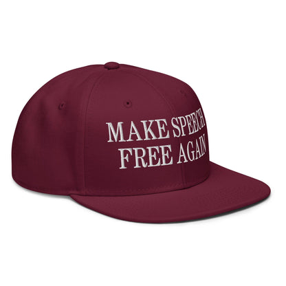 Make Speech Free Again High Crown Snapback Hat - Headwear