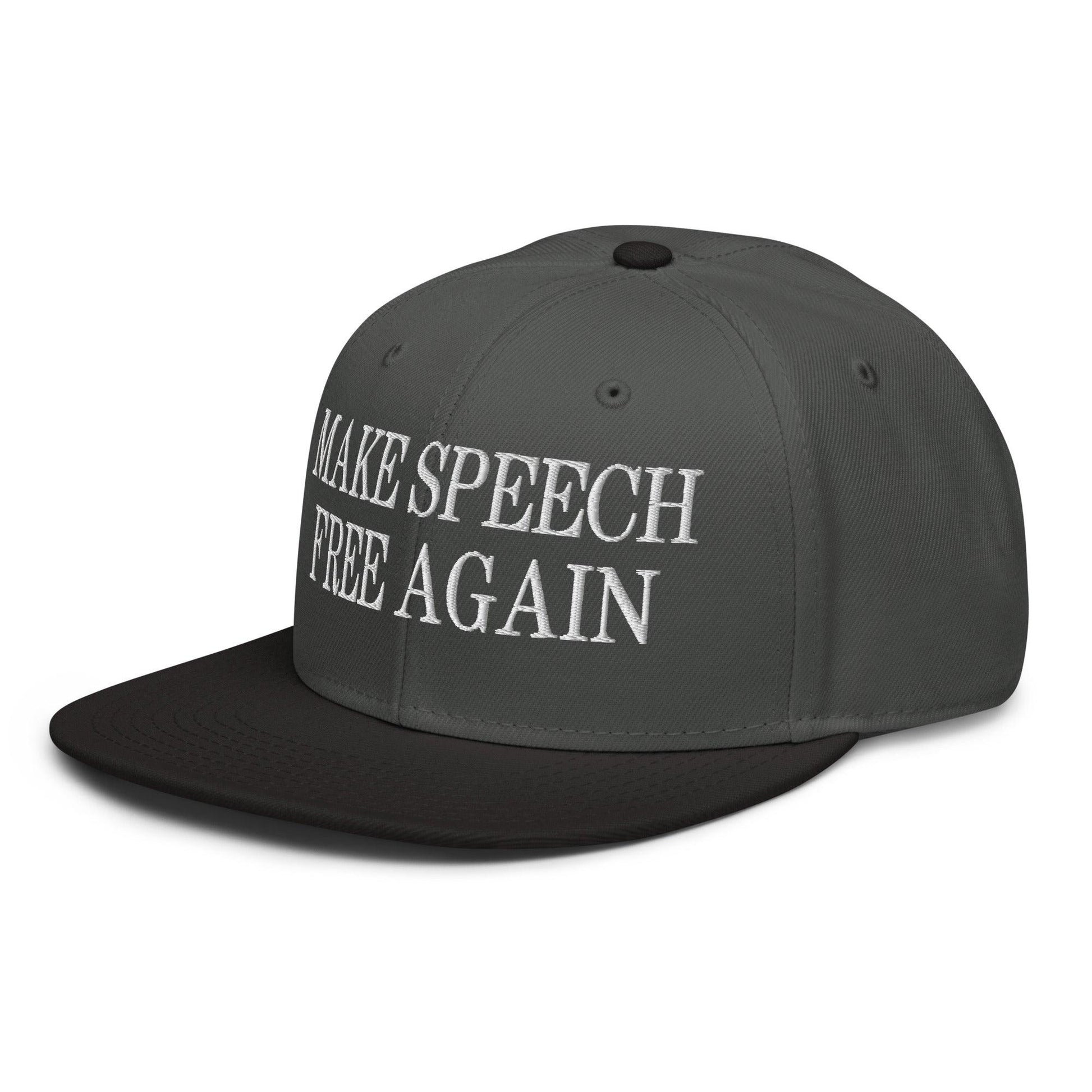 Make Speech Free Again High Crown Snapback Hat - Headwear