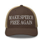 Make Speech Free Again Retro Trucker Hat - Brown/ Khaki - Headwear