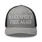 Make Speech Free Again Retro Trucker Hat - Heather/ Black - Headwear