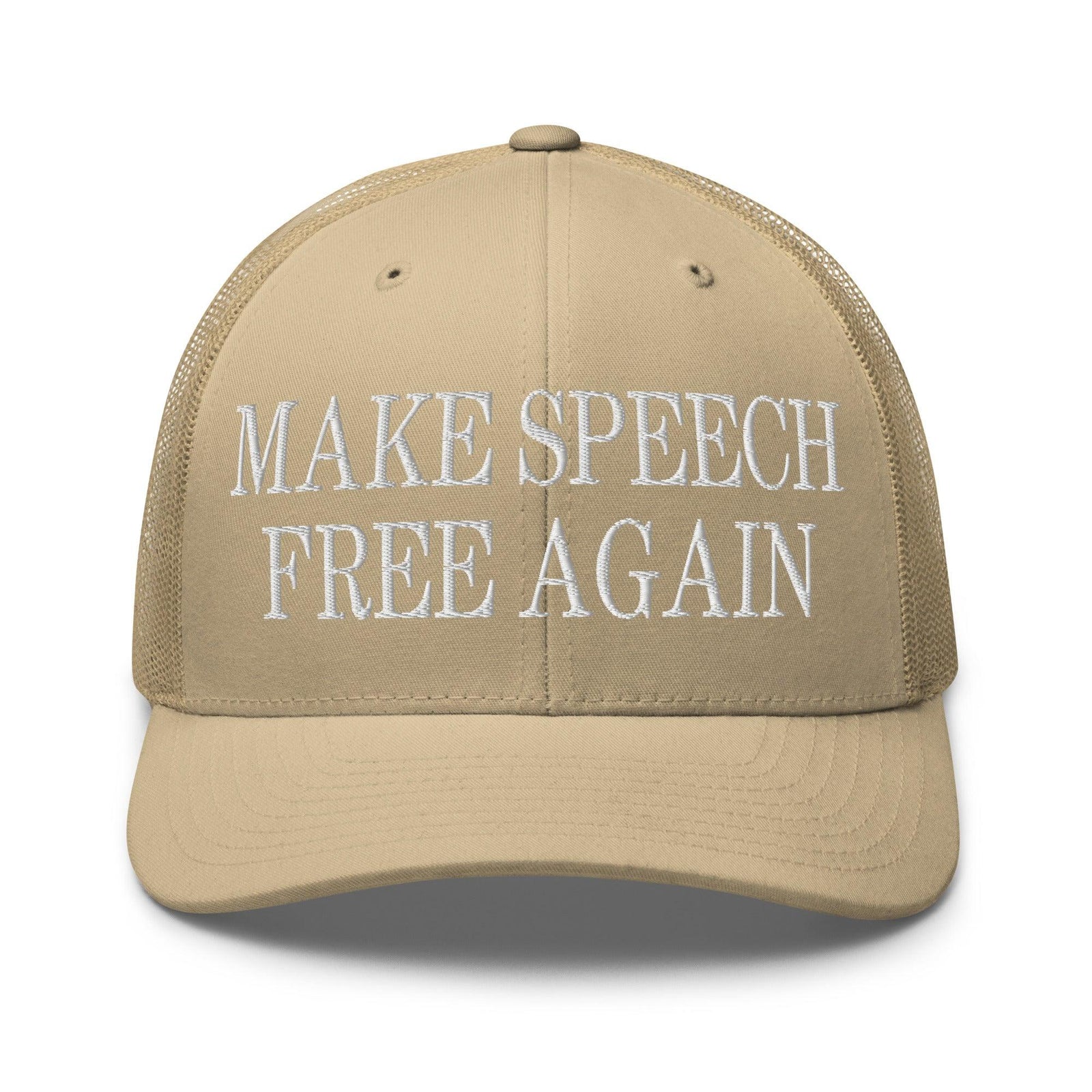 Make Speech Free Again Retro Trucker Hat - Khaki