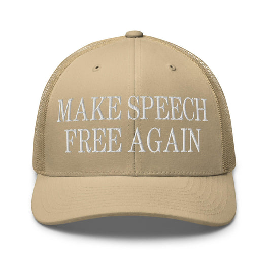 Make Speech Free Again Retro Trucker Hat - Khaki