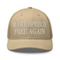 Make Speech Free Again Retro Trucker Hat - Khaki - Headwear