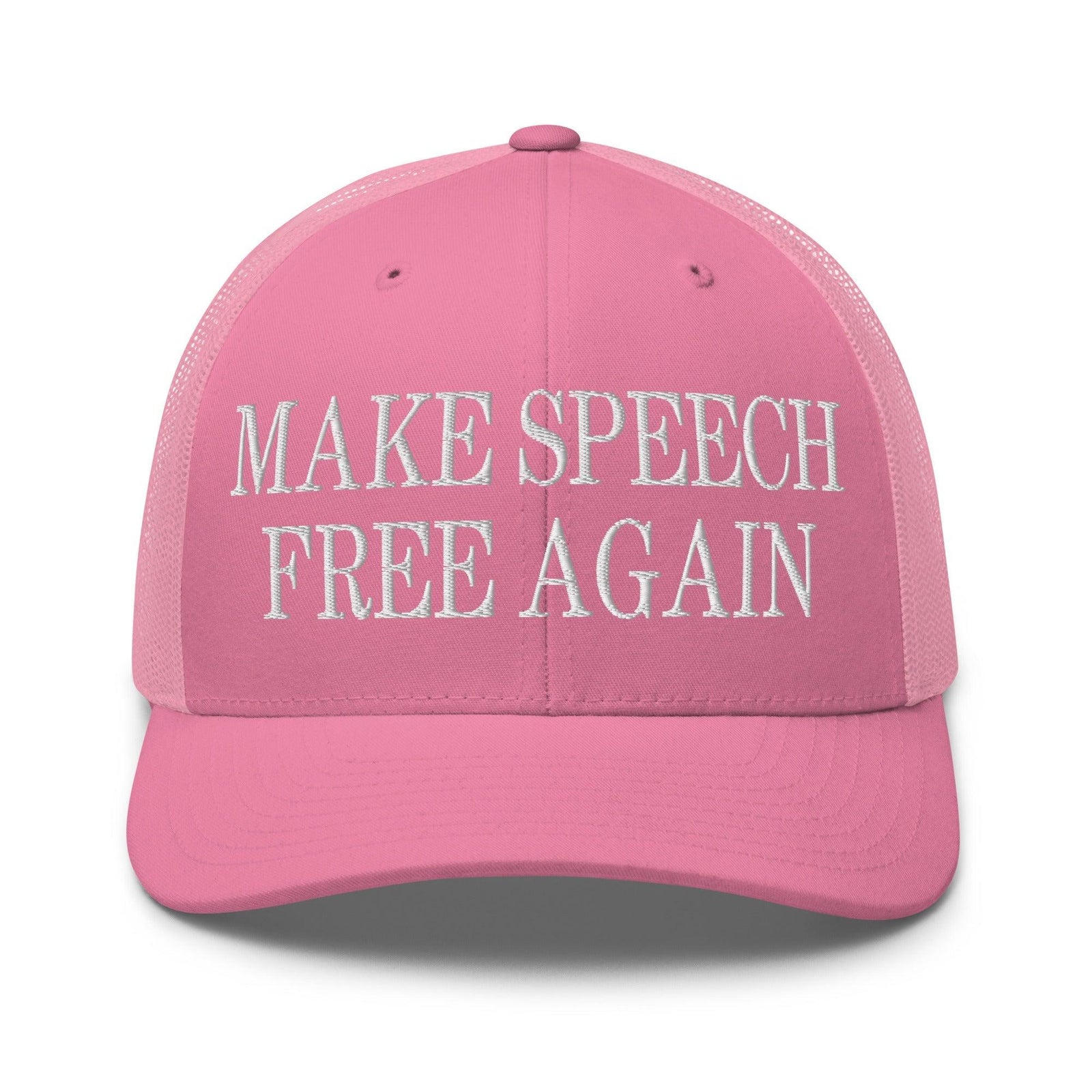 Make Speech Free Again Retro Trucker Hat - Pink