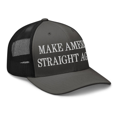 Make Us Straight Again Embroidered Mesh Trucker Hat